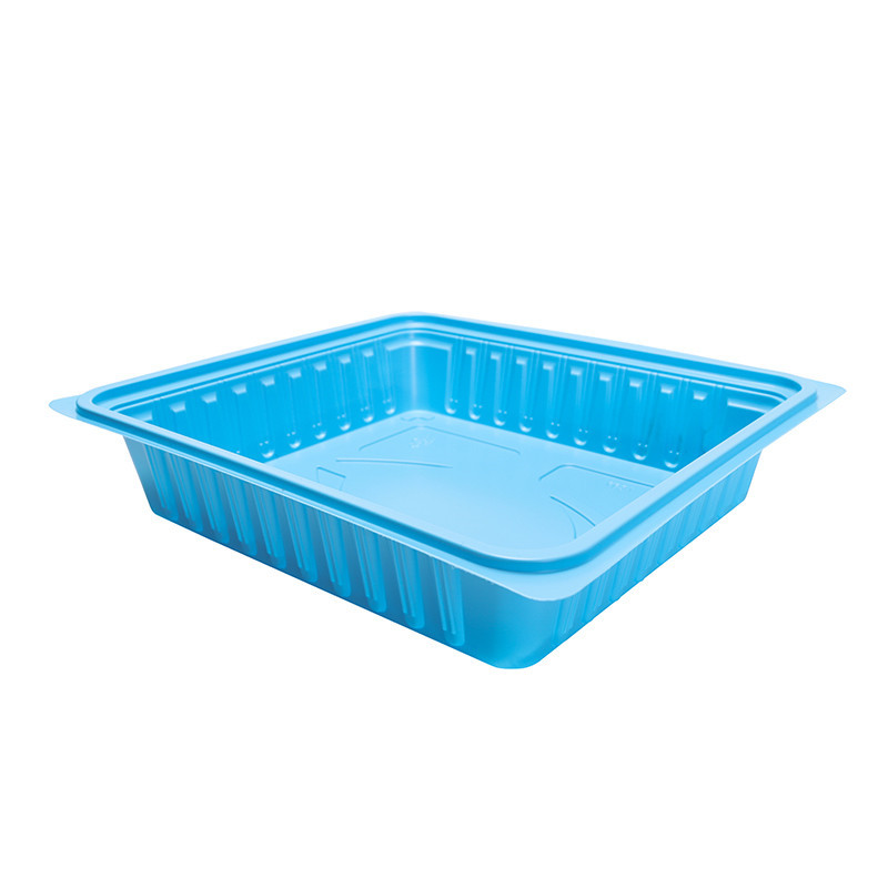 Caja de comida rápida cuadrada y negra con tapa BOPS