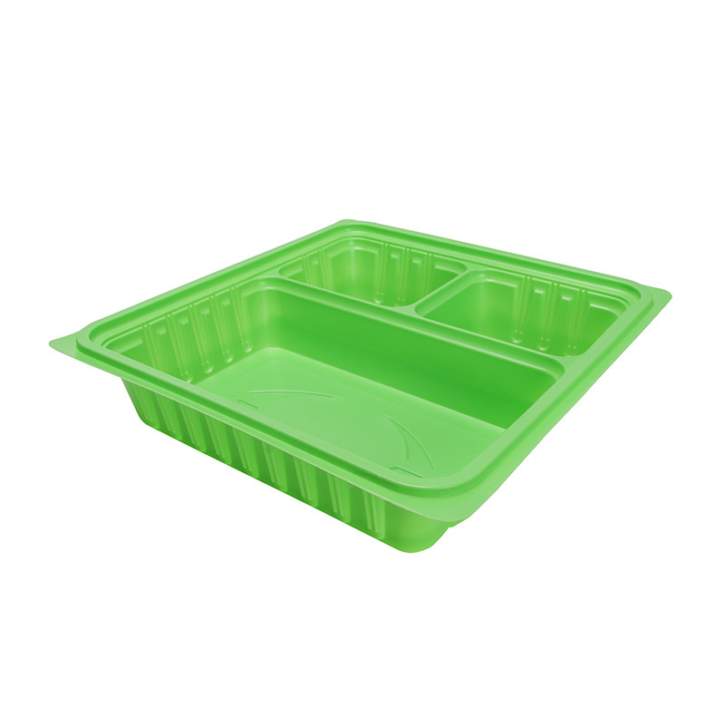 BOPS盖黑色方形三格快餐盒